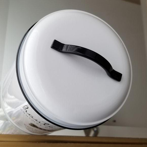 ❗Metal White and Black Dog Treat Jar with Top Handle❗ - Picture 6 of 7
